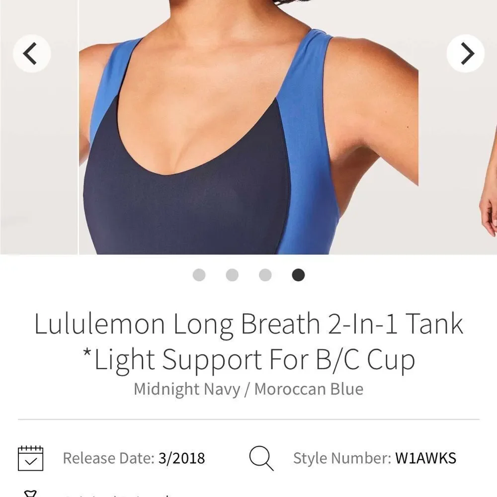 Lululemon long breath 2-in-1  midnight navy/ Moroccan Blue